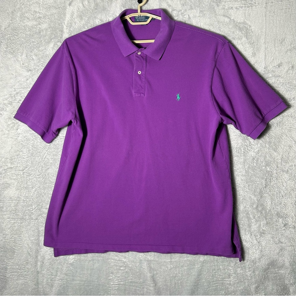 Polo Ralph Lauren Shirt Mens Size 3XB Purple Short Sleeve‎ Polo Flesh Pony Soft
